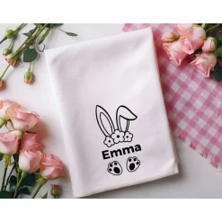 Personalisierbares Bügelbild mit Namen & Hasenohren // Perfekt zum Osterbasteln mit Kindern