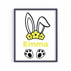 Personalisierbares Bügelbild mit Namen & Hasenohren // Perfekt zum Osterbasteln mit Kindern