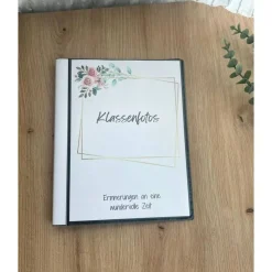 personalisierbares Fotoalbum zur Aufbewahrung von Klassenfotos im Kunststoff Hardcover, mit 20 dokumentenechten Folien