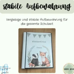 personalisierbares Fotoalbum zur Aufbewahrung von Klassenfotos im Kunststoff Hardcover, mit 20 dokumentenechten Folien