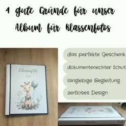 personalisierbares Fotoalbum zur Aufbewahrung von Klassenfotos im Kunststoff Hardcover, mit 20 dokumentenechten Folien