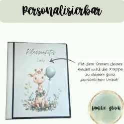 personalisierbares Fotoalbum zur Aufbewahrung von Klassenfotos im Kunststoff Hardcover, mit 20 dokumentenechten Folien