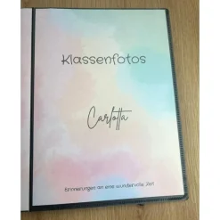 personalisierbares Fotoalbum zur Aufbewahrung von Klassenfotos im Kunststoff Hardcover, mit 20 dokumentenechten Folien