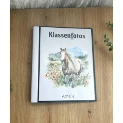 personalisierbares Fotoalbum zur Aufbewahrung von Klassenfotos im Kunststoff Hardcover, mit 20 dokumentenechten Folien