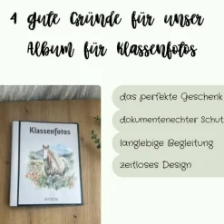 personalisierbares Fotoalbum zur Aufbewahrung von Klassenfotos im Kunststoff Hardcover, mit 20 dokumentenechten Folien