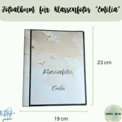 personalisierbares Fotoalbum zur Aufbewahrung von Klassenfotos im Kunststoff Hardcover, mit 20 dokumentenechten Folien