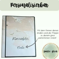personalisierbares Fotoalbum zur Aufbewahrung von Klassenfotos im Kunststoff Hardcover, mit 20 dokumentenechten Folien