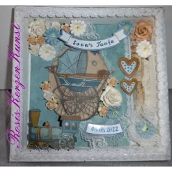 Personalisierbares Geldgeschenk * Taufe * Geburt * Babyparty * Deko zur Taufe/Geburt/Babyparty * 3D-Shadowbox * Taufpate