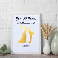 Personalisierbares Geldgeschenk – „Mr. & Mrs.“ im Bilderrahmen