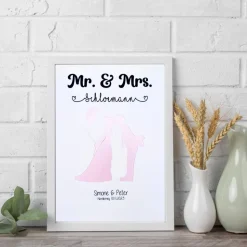 Personalisierbares Geldgeschenk – „Mr. & Mrs.“ im Bilderrahmen