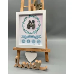 Personalisierbares Geschenk Geburtsdaten Baby Neugeborenes Mädchen Junge Gerahmtes Wandbild Handgemacht Andenken Kinderz