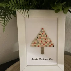 Personalisierbares Pebbleartbild Weihnachtsbaum – Handgefertigte Geschenkidee zu Weihnachten, Unikat Deko STB-329
