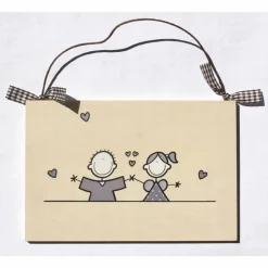 Personalisierbares Türschild aus Holz für Paare – Einzugsgeschenk & Hochzeit, handgemacht & wetterfest, individuelles Holzschild mit Name, Haustürschild als Paargeschenk