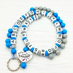 Personalisierte ABC -und Rechenkette Schulstart Einschulung  Geschenk für Erstklässler