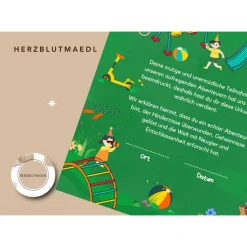 Personalisierte Abenteurer Urkunde für Kindergeburtstag | Spielplatz | Digitale Datei | DIN A4 | Mitgebsel