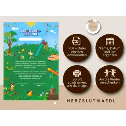 Personalisierte Abenteurer Urkunde für Kindergeburtstag | Spielplatz | Digitale Datei | DIN A4 | Mitgebsel