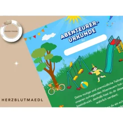 Personalisierte Abenteurer Urkunde für Kindergeburtstag | Spielplatz | Digitale Datei | DIN A4 | Mitgebsel