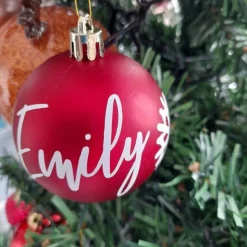 Personalisierte Aufkleber für Weihnachtskugeln, Kugeln, Weihnachtskugeln mit Namen, Ornamente personalisiert