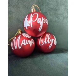 Personalisierte Aufkleber für Weihnachtskugeln, Kugeln, Weihnachtskugeln mit Namen, Ornamente personalisiert