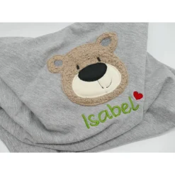 Personalisierte Babydecke mit Teddy Wunschname - Kindergartendecken - Wunschdecke - Kinderdecke _ Schmusedecke mit Namen
