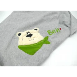 Personalisierte Babydecke Eisbär Teddy mit Wunschnamen - Kuscheldecke mit Namen Schmusedecke