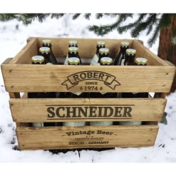 Personalisierte BIERKISTE GEBURTSTAG Rustikale Holzkiste Alte Getränkekiste Vintage Bier Männer Geschenk für Ihn Vater