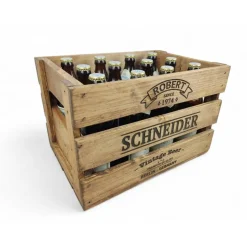 Personalisierte BIERKISTE GEBURTSTAG Rustikale Holzkiste Alte Getränkekiste Vintage Bier Männer Geschenk für Ihn Vater