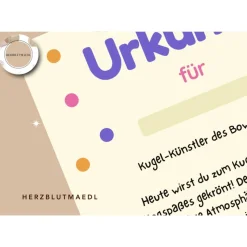 Personalisierte Bowling Urkunde DIN A4 - Perfekt für Bowling-Partys und Geburtstags-Mitgebsel als digitale Datei zum aus