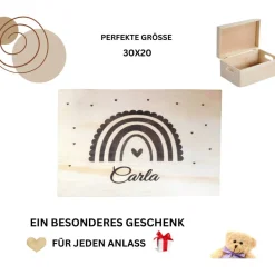 Personalisierte Box/ Regenbogen Geschenkebox für verschiedene Anlässe wie Hochzeit, Geburtstag, Taufe, Weihnac
