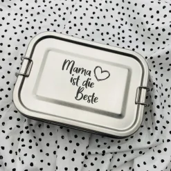 personalisierte Brotdose aus Edelstahl | individuelles Geschenk für die Mama oder Ehefrau zum Geburtstag