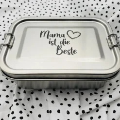 personalisierte Brotdose aus Edelstahl | individuelles Geschenk für die Mama oder Ehefrau zum Geburtstag
