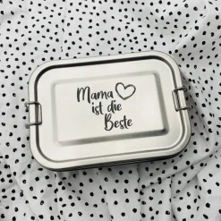 personalisierte Brotdose aus Edelstahl | individuelles Geschenk für die Mama oder Ehefrau zum Geburtstag
