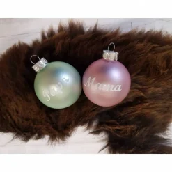 Personalisierte Christbaumkugeln mit Namen – Glas, 6 cm, verschiedene Farben