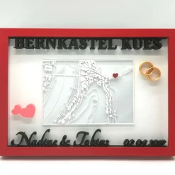 Personalisierte 3D-Stadtkarte im Bilderrahmen – individuelles Geschenk zur Hochzeit oder zum Jahrestag