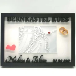 Personalisierte 3D-Stadtkarte im Bilderrahmen – individuelles Geschenk zur Hochzeit oder zum Jahrestag