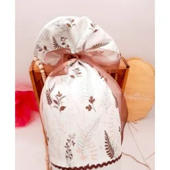 Personalisierte Einhorn Schultüte aus Stoff - weißer mit Gräsermuster - schlichte und zeitlose Zuckertüte