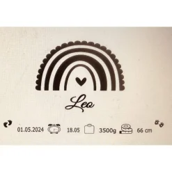 Personalisierte Erinnerungskiste für Babys - Regenbogen  - Personalisiert mit Name & Datum - Holzbox