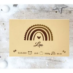 Personalisierte Erinnerungskiste für Babys - Regenbogen  - Personalisiert mit Name & Datum - Holzbox