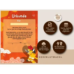 Personalisierte Feuerwehr Urkunde für Feuerwehrparty in A4 - Ideales Geburtstags-Mitgebsel als Download