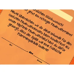 Personalisierte Feuerwehr Urkunde für Feuerwehrparty in A4 - Ideales Geburtstags-Mitgebsel als Download