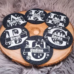 Personalisierte Filzuntersetzer Weihnachten – Mit Namen & festlichen Motiven