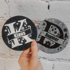 Personalisierte Filzuntersetzer Weihnachten – Mit Namen & festlichen Motiven