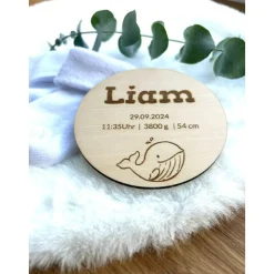 Personalisierte Geburtsanzeige Baby – Einzigartige Geschenkidee zur Geburt mit Namen & Geburtsdaten Namensschild Babyzim