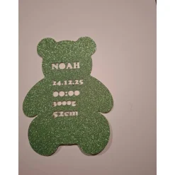 Personalisierte Geburtsanzeige 3D ausgestanzt/Namenschild Baby/ Geschenk zur Geburt
