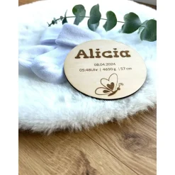 Personalisierte Geburtsanzeige Baby – Einzigartige Geschenkidee zur Geburt mit Namen & Geburtsdaten Namensschild Babyzim