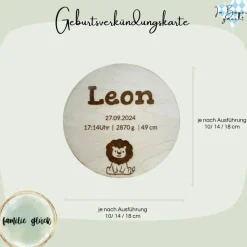 Personalisierte Geburtsanzeige Baby – Einzigartige Geschenkidee zur Geburt mit Namen & Geburtsdaten Namensschild Babyzim