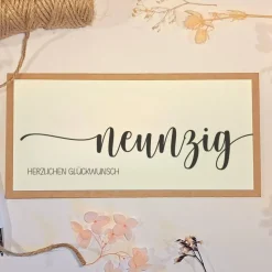 Personalisierte Geldgeschenk Geburtstagskarte zum 90. Geburtstag – Handgemachte Karte mit Umschlag & Geldfach