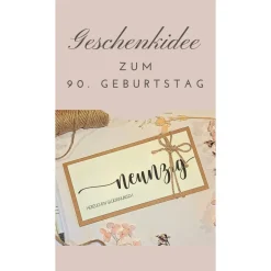 Personalisierte Geldgeschenk Geburtstagskarte zum 90. Geburtstag – Handgemachte Karte mit Umschlag & Geldfach