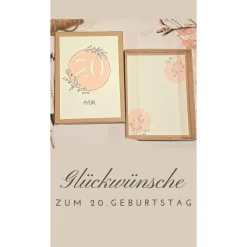 Personalisierte Geldgeschenk Geschenkbox zum 20. Geburtstag – Geschenkidee mit Namen & Glückwunschkarte