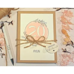 Personalisierte Geldgeschenk Geschenkbox zum 20. Geburtstag – Geschenkidee mit Namen & Glückwunschkarte